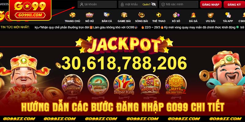 Hướng dẫn các bước đăng nhập GO99 chi tiết